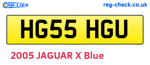 HG55HGU are the vehicle registration plates.
