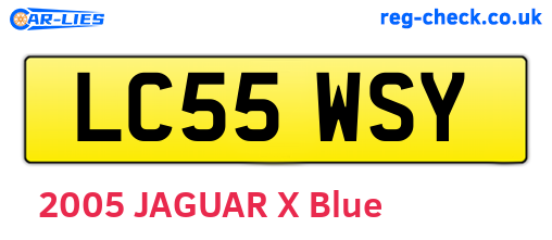 LC55WSY are the vehicle registration plates.