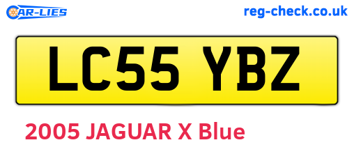 LC55YBZ are the vehicle registration plates.