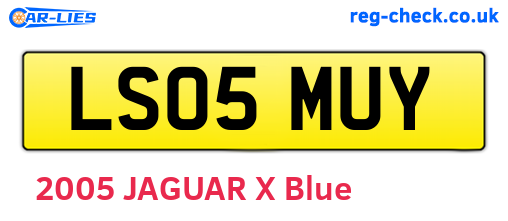 LS05MUY are the vehicle registration plates.