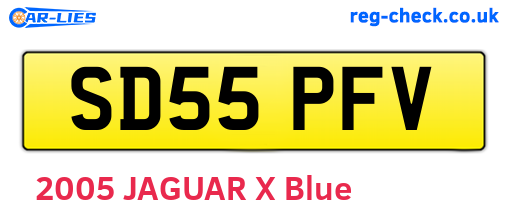 SD55PFV are the vehicle registration plates.