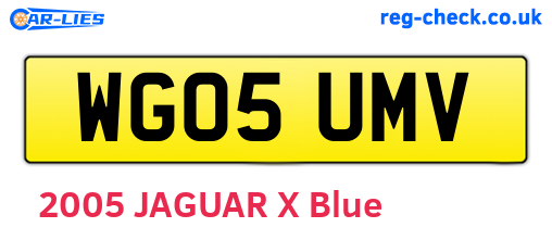 WG05UMV are the vehicle registration plates.
