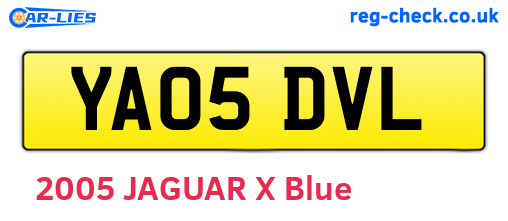 YA05DVL are the vehicle registration plates.