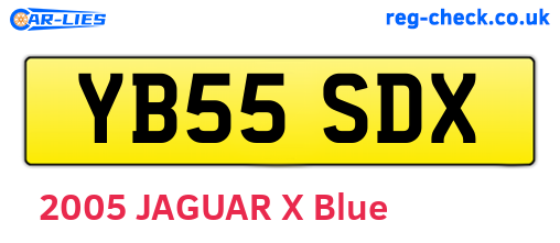 YB55SDX are the vehicle registration plates.