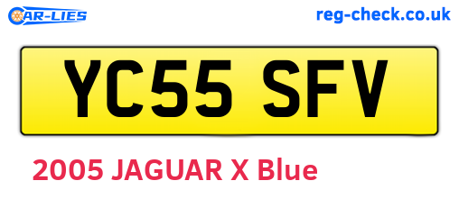 YC55SFV are the vehicle registration plates.