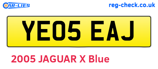 YE05EAJ are the vehicle registration plates.