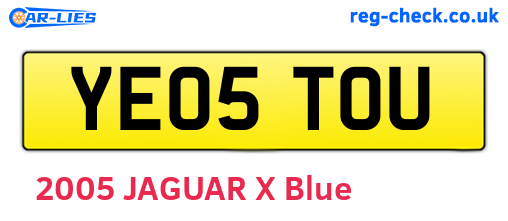 YE05TOU are the vehicle registration plates.
