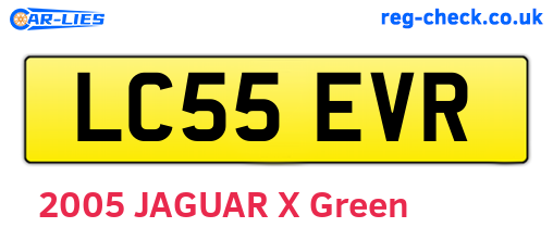 LC55EVR are the vehicle registration plates.
