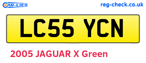 LC55YCN are the vehicle registration plates.