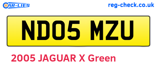 ND05MZU are the vehicle registration plates.