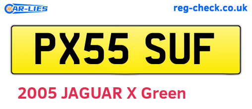 PX55SUF are the vehicle registration plates.