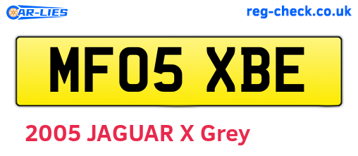 MF05XBE are the vehicle registration plates.