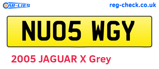 NU05WGY are the vehicle registration plates.