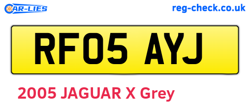 RF05AYJ are the vehicle registration plates.