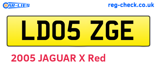 LD05ZGE are the vehicle registration plates.