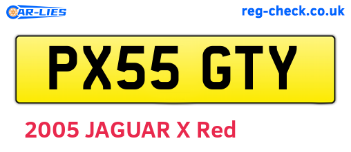 PX55GTY are the vehicle registration plates.