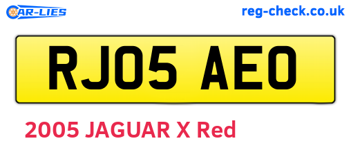 RJ05AEO are the vehicle registration plates.