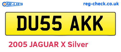 DU55AKK are the vehicle registration plates.