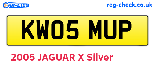 KW05MUP are the vehicle registration plates.