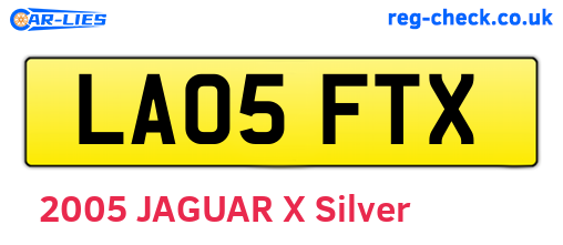LA05FTX are the vehicle registration plates.