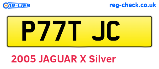 P77TJC are the vehicle registration plates.