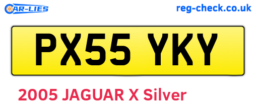 PX55YKY are the vehicle registration plates.