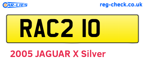 RAC210 are the vehicle registration plates.