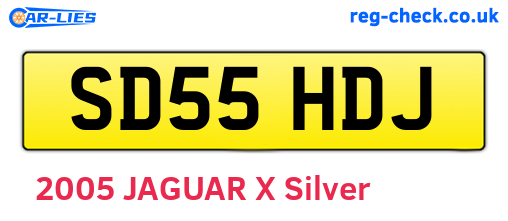 SD55HDJ are the vehicle registration plates.