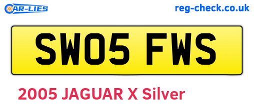 SW05FWS are the vehicle registration plates.
