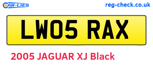 LW05RAX are the vehicle registration plates.