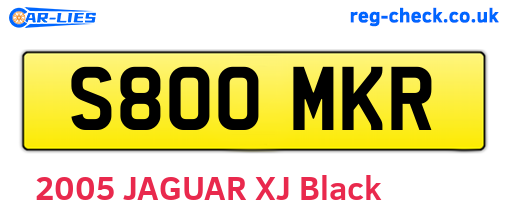 S800MKR are the vehicle registration plates.