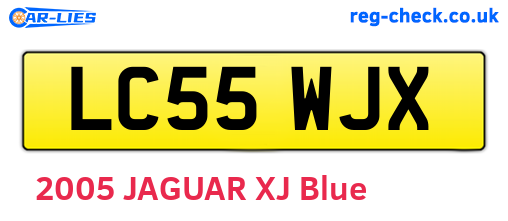 LC55WJX are the vehicle registration plates.