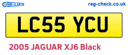 LC55YCU are the vehicle registration plates.