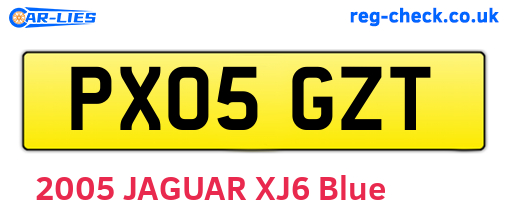 PX05GZT are the vehicle registration plates.