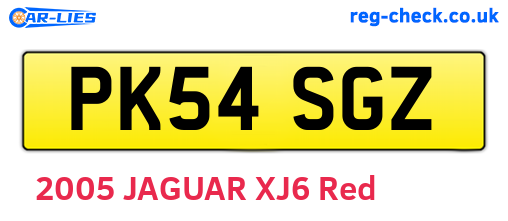 PK54SGZ are the vehicle registration plates.