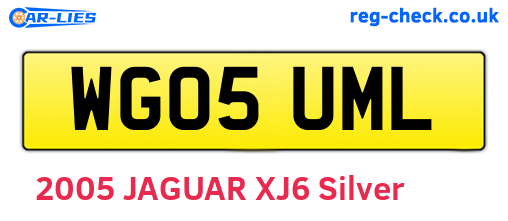 WG05UML are the vehicle registration plates.