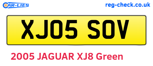 XJ05SOV are the vehicle registration plates.