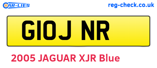 G10JNR are the vehicle registration plates.