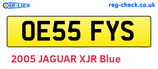 OE55FYS are the vehicle registration plates.