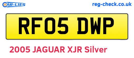 RF05DWP are the vehicle registration plates.
