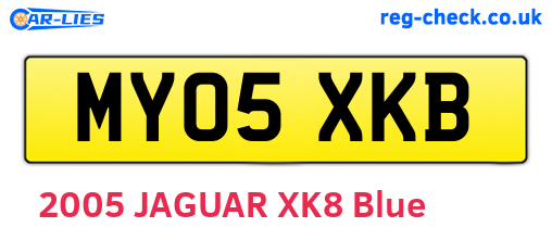 MY05XKB are the vehicle registration plates.