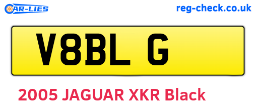 V8BLG are the vehicle registration plates.
