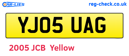 YJ05UAG are the vehicle registration plates.