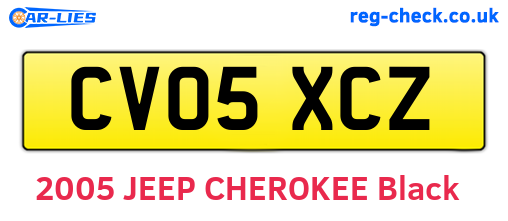 CV05XCZ are the vehicle registration plates.