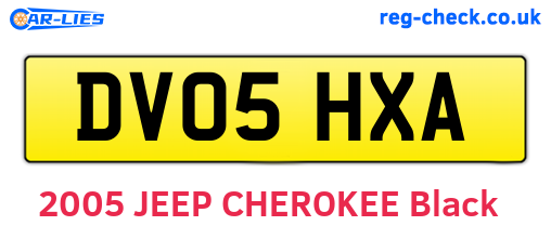 DV05HXA are the vehicle registration plates.