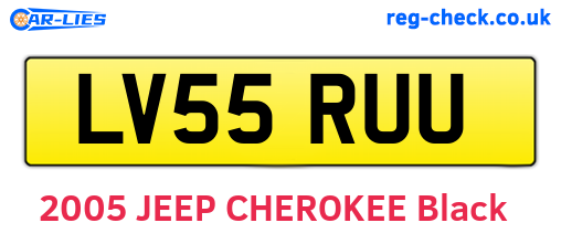 LV55RUU are the vehicle registration plates.