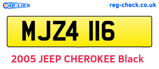 MJZ4116 are the vehicle registration plates.
