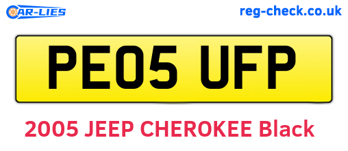 PE05UFP are the vehicle registration plates.