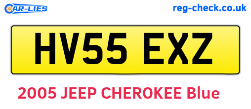 HV55EXZ are the vehicle registration plates.