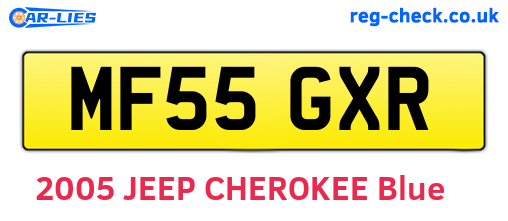 MF55GXR are the vehicle registration plates.